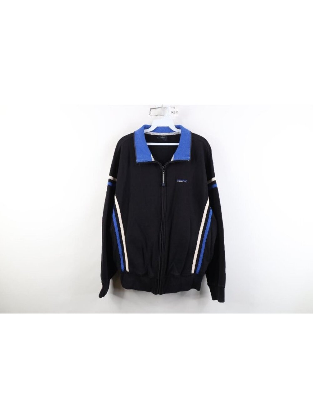Vtg 90s Nautica Competition Mens Medium Spell Out Striped Tennis Track Jacket